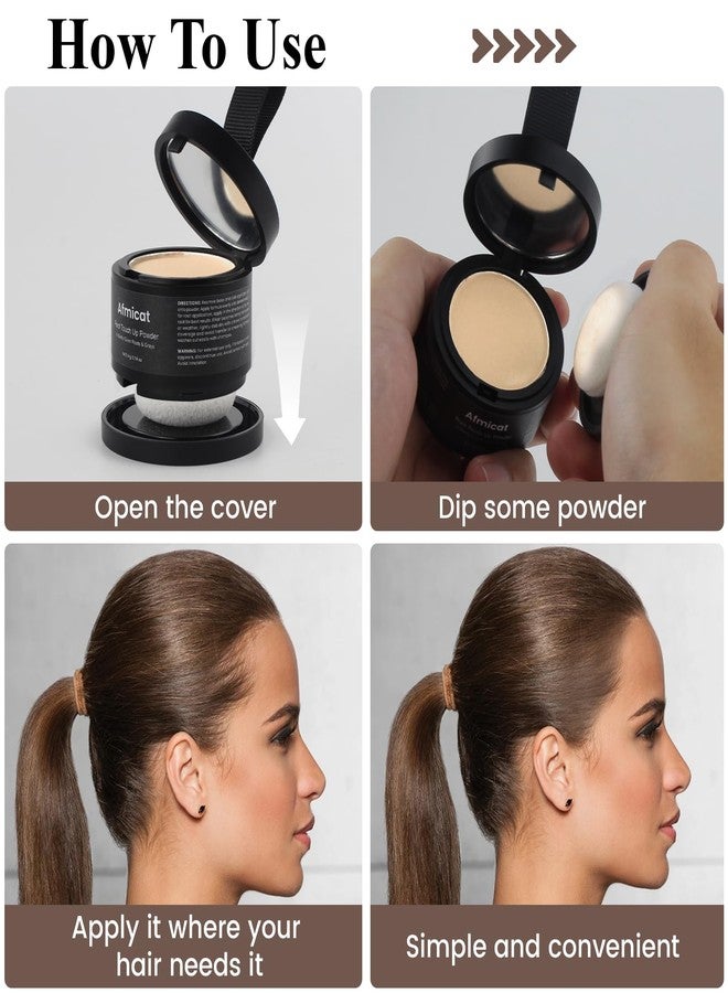 afmicat Instant Hairline Powder, Root Touch Up Hair Color for Gray Coverage and Thinning Hair, Root Cover Up Conceals Hair Loss & Bald Spots, Natural and Non-Greasy Hair Color for Women & Men, Light-Blonde - Image 4